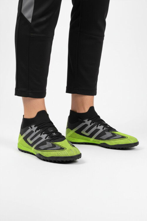 Black Lace-Up Mens Artificial Turf Shoes MH-252-149 M