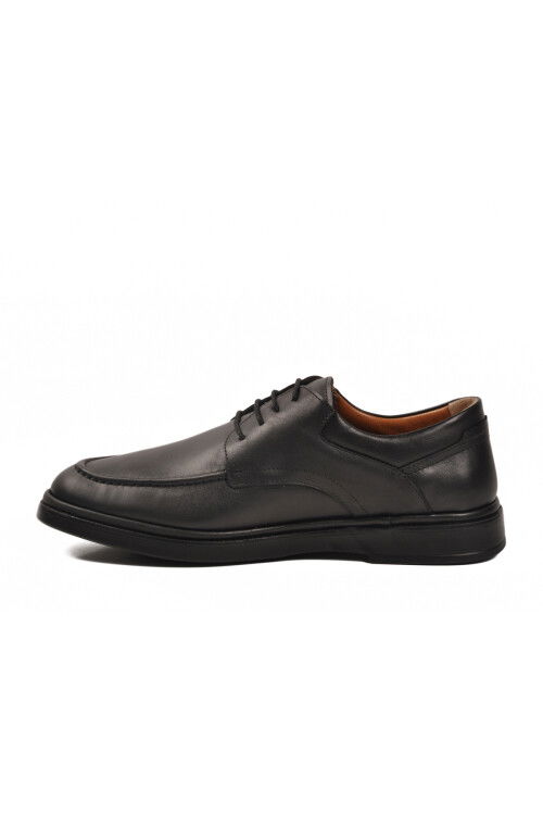 Black Genuine Leather Mens Casual Shoes DSN 2032 M