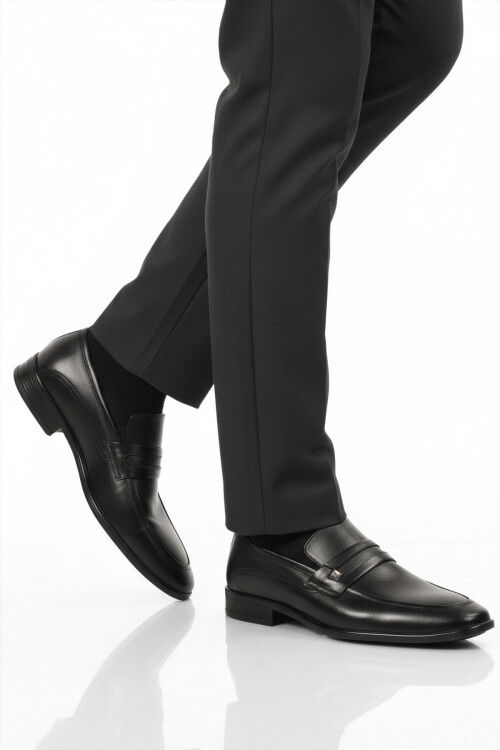 Siyah Hakiki Deri Erkek Klasik Ayakkabı 2818 M