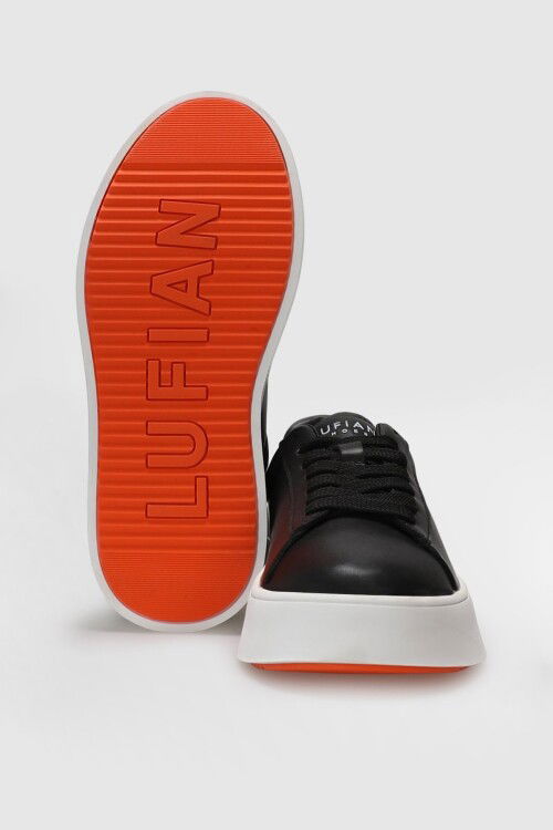 Siyah Hakiki Deri Bağcıklı Erkek Sneaker Anton M