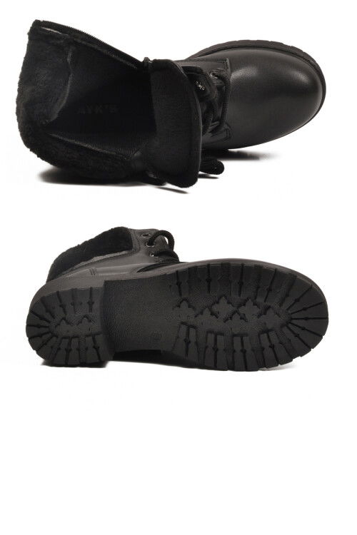 Black Polar Fleece Non-Slip Womens Boots Marc 4030 Z