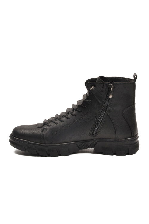 Siyah İçi Polarlı Kaymaz Fermuarlı Erkek Bot 660 M
