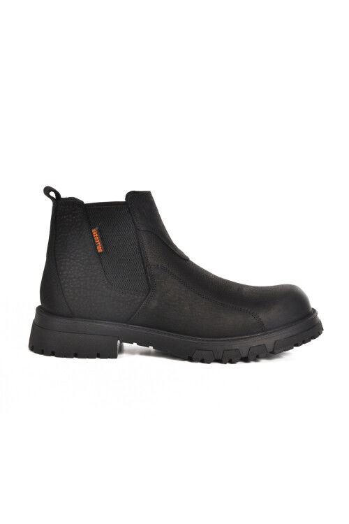 Black Nubuck Genuine Leather Mens Chelsea Boots 260006 M
