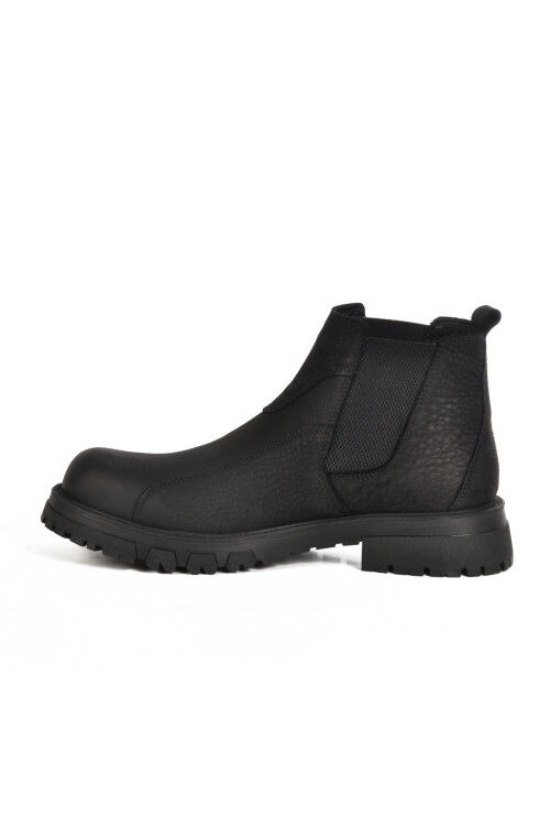 Black Nubuck Genuine Leather Mens Chelsea Boots 260006 M