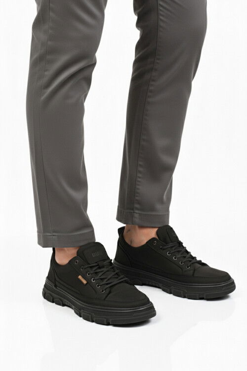 Black Nubuck Genuine Leather Mens Casual Shoes 260081 M