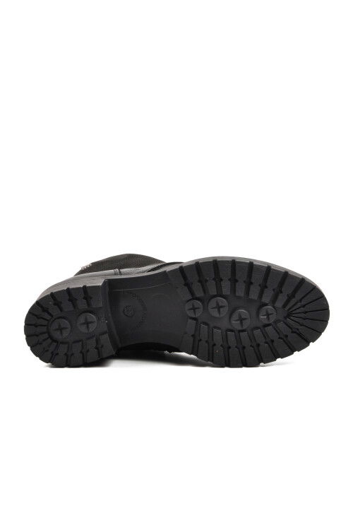 Black Nubuck Genuine Leather Non-Slip Fleece Inside Womens Boots 3312K Z