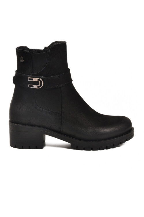 حذاء نسائي أسود من الجلد الطبيعي غير قابل للانزلاق من Polar 3376K Z