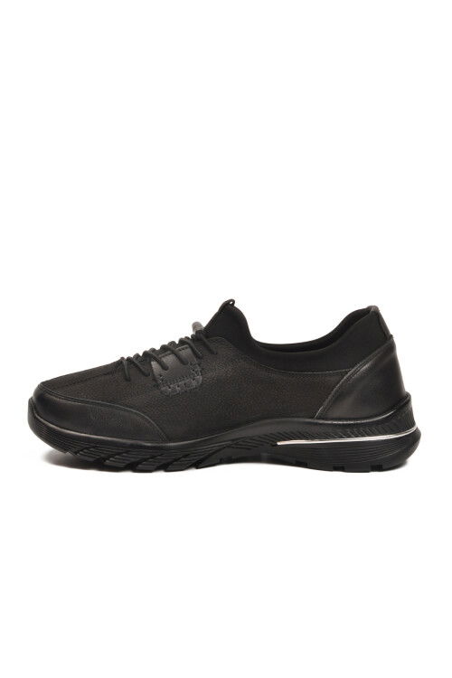 Siyah Nubuk Hakiki Deri Anatomik Kadın Casual Ayakkabı PLV061 Z