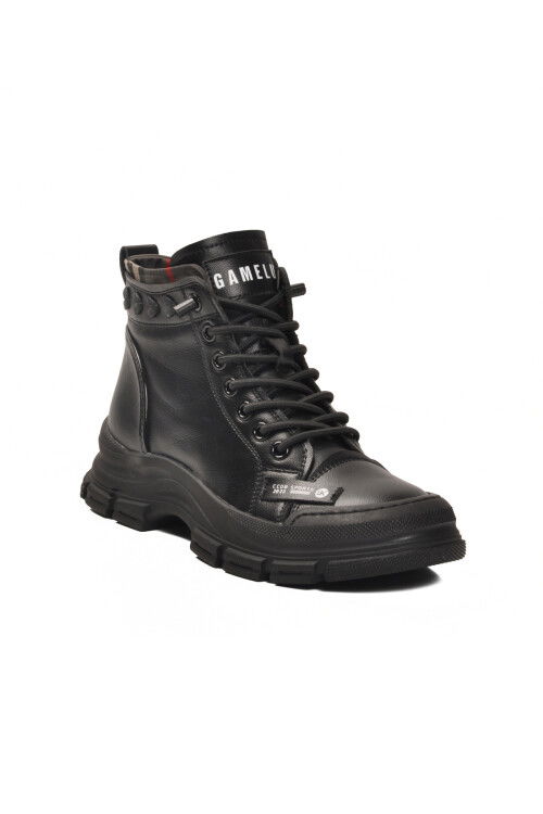 Black Memory Foam Laced Non-Slip Sole Womens Boots Fade Z