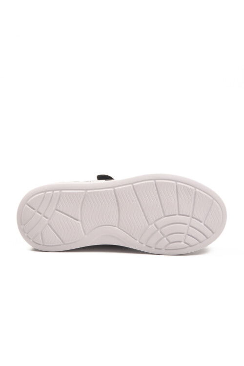 Black Patent Leather Glittery Velcro Lightweight Girls Sneakers 2540-26K F