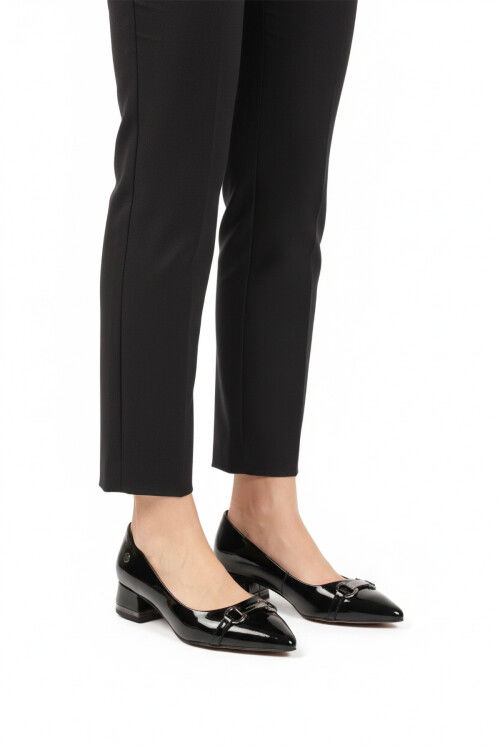 Black Patent Leather Narrow Fit Womens Evening Shoes PC-55197 Z