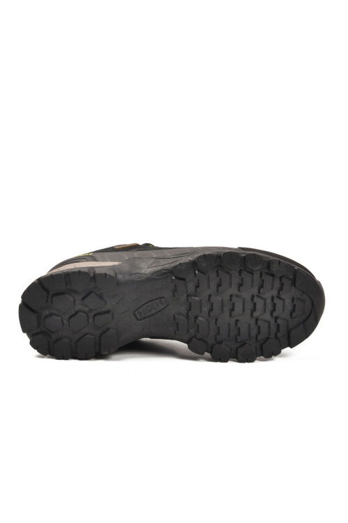 Black Yellow Genuine Leather Waterproof Mens Outdoor Shoes Solo M