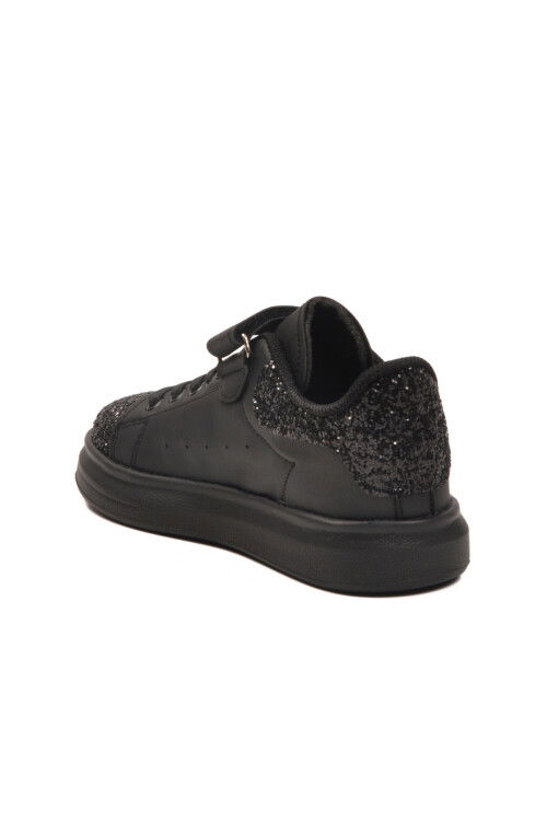 Black Glittery Velcro Light Flexible Girls Sports Shoes 2540-26K P