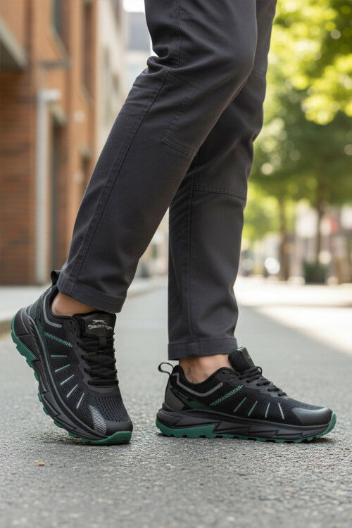 Siyah Fileli Hafif Esnek Erkek Spor Ayakkabı Warren M