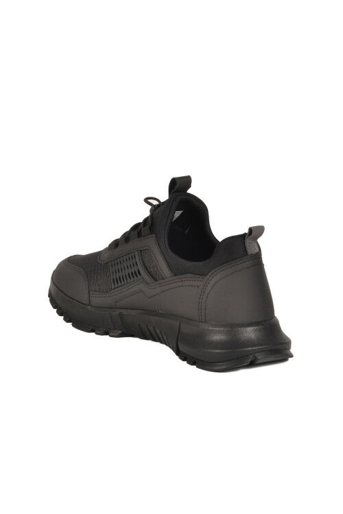 Black Lightweight Flexible Lock Lace-Up Unisex Sneakers Nans 6006 G