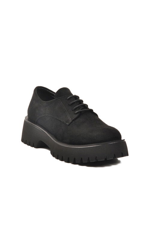 Black Suede Thick Sole Womens Casual Shoes 572451 Z