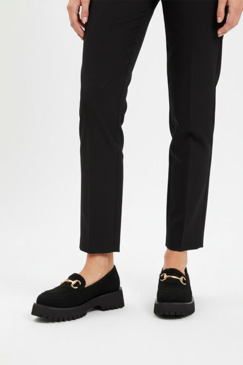 Black Suede Thick-Soled Womens Casual Shoes 572461 Z