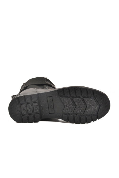 Black Flexible Long Ankle with Polar Fleece Inside Non-Slip Sole Womens Boots 23012 Z