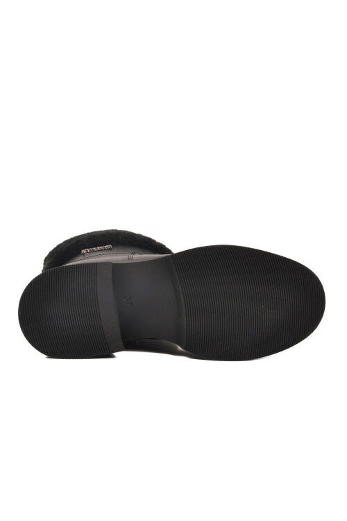 Black Polar Fleece Non-Slip Sole Cold Resistant Womens Boots PC-55268 Z