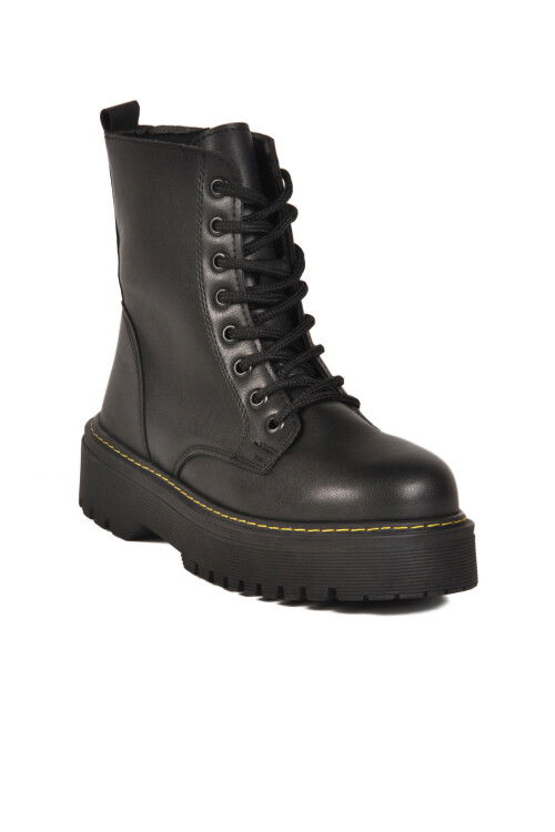 Black Lace-Up Zippered Fleece Womens Boots Terra 5000 Z