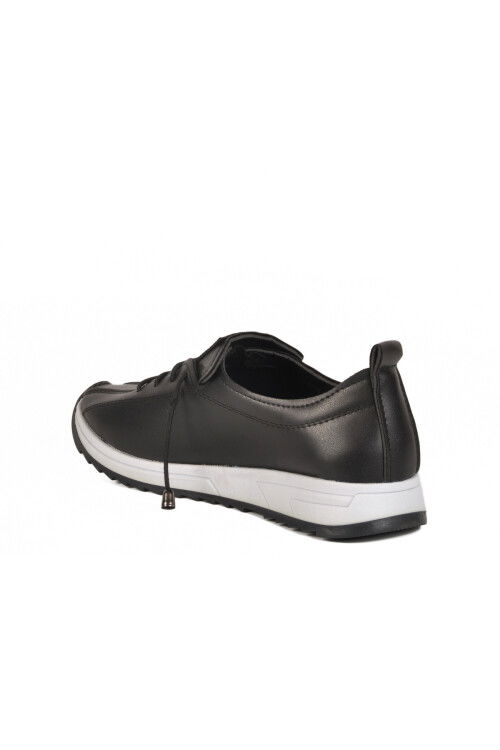 Black Rubber Laced Womens Casual Shoes 027 Z