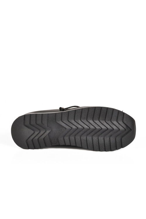 Black Rubber Laced Womens Casual Shoes 027 Z