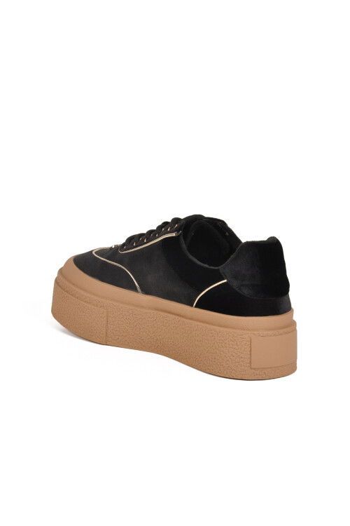 Black High Sole Polar Fleece Womens Sneaker 25K330 Z