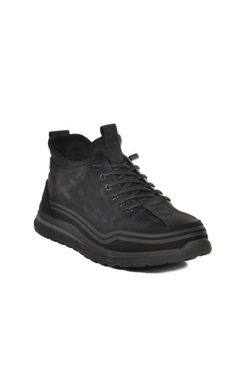 Black Rubber Laced Mens Sneaker 25K582 M