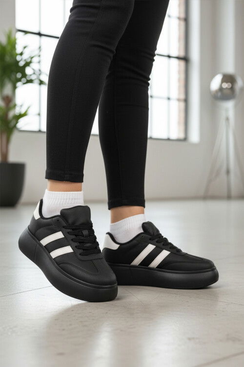 Black High Sole Lace-Up Unisex Sneaker DVS-01 Z