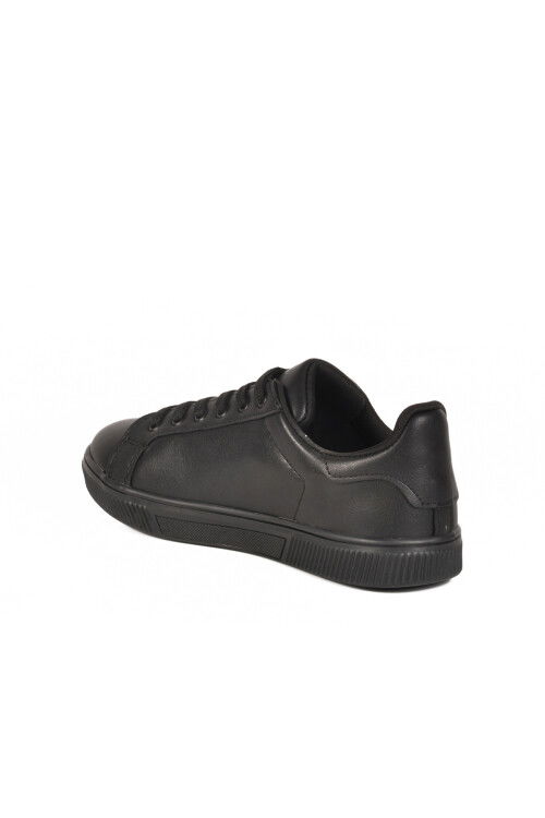 حذاء رياضي نسائي خفيف الوزن برباط من الجلد الأسود Mota 600 G