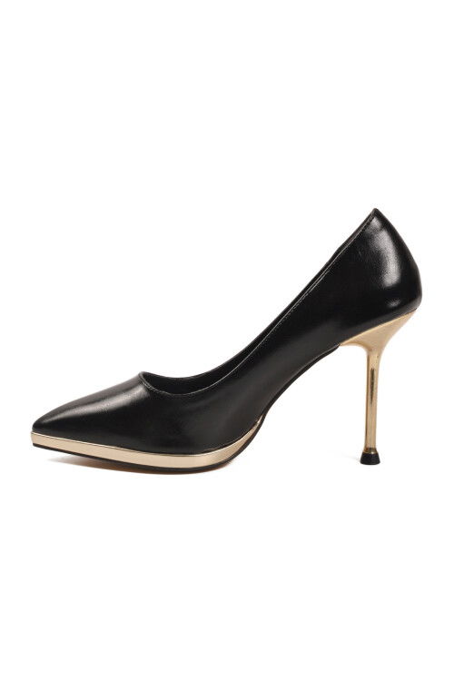 Black Thin Long Heeled Womens Evening Shoes 448205 Z