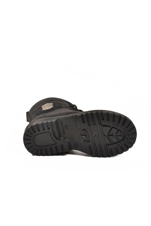 Siyah Zümrüt içi Polarlı Bağcıklı Fermuarlı Kız Çocuk Bot 24028 P