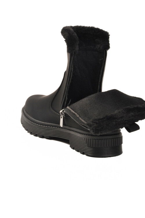 Black Emerald Polar Fleece Zippered Non-Slip Sole Womens Boots 23003 Z
