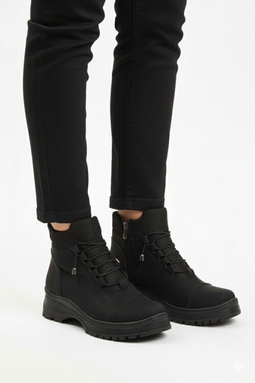 Black Emerald Polar Fleece Inside Cold Resistant Non-Slip Sole Womens Boots 112 Z