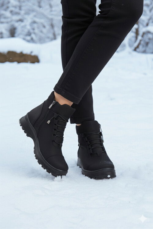 Black Emerald Polar Fleece Inside Cold Resistant Non-Slip Sole Womens Boots 112 Z