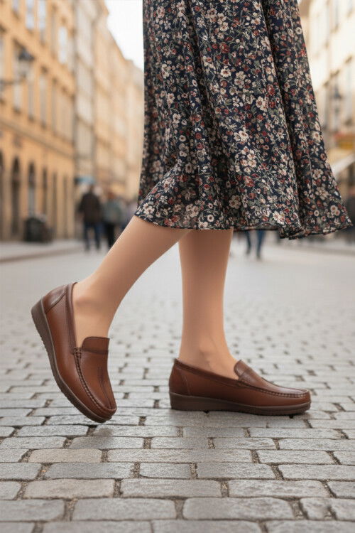 Tan Skin Lightweight Flexible Anatomical Womens Casual Shoes 293117 Z