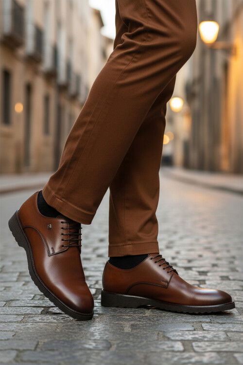 Tan Genuine Leather Mens Classic Shoes 2798 M