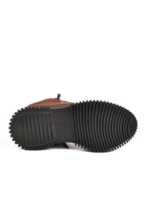 Tan Genuine Leather Womens Boots 25405001K Z