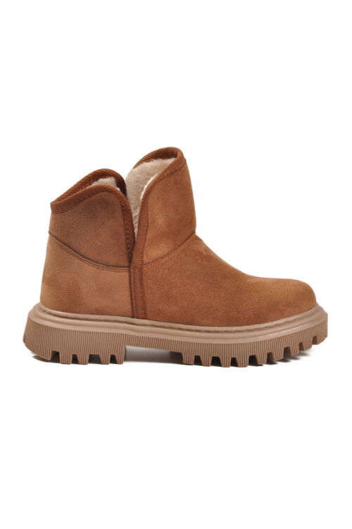 Taba Süet İçi Kürklü Soğuğa Dirençli Kaymaz Kadın Bot 548038 Z