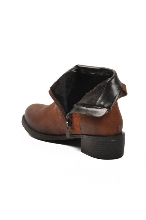 Taba Zümrüt İçi Kürklü Fermuarlı Kaymaz Kadın Bot 547819 Z