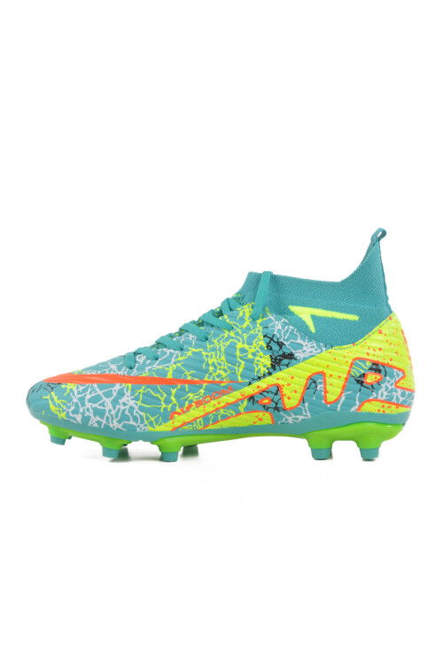 Turquoise Yellow Socked Mens Football Cleats Air 600 M