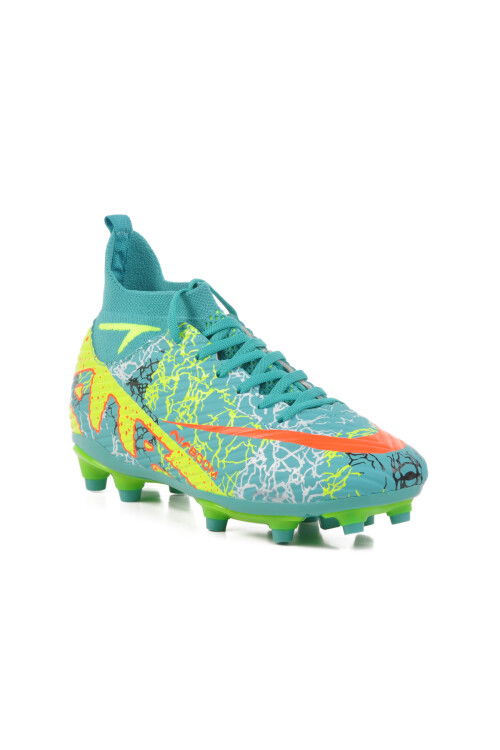 Turquoise Yellow Socked Mens Football Cleats Air 600 M