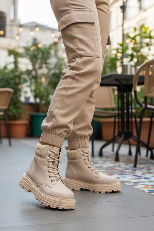 Beige Polar Non-Slip Sole Womens Boots Serpa 5200 Z