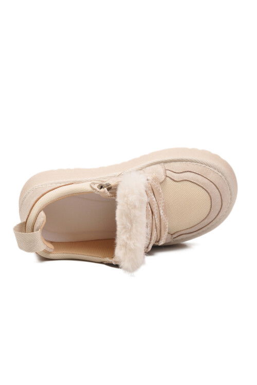 Bej Süet Bağcıklı Unisex Çocuk Spor Ayakkabı 412445 F