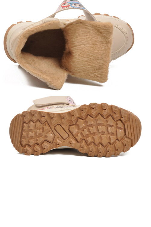 Bej İçi Kürklü Soğağa Dirençli Kaymaz Kız Çocuk Bot 999 F