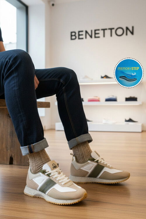 Bej Bağcıklı Cilt Erkek Spor Ayakkabı BNI-12114 M