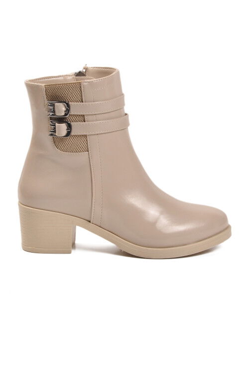 Bej İçi Kürklü Topuklu Kadın Bot 1006 Z