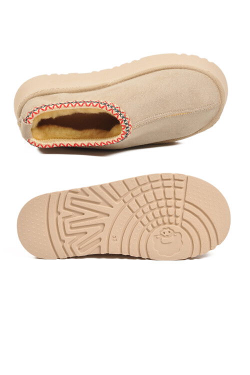 Bej İçi Kürklü Kadın Casual Ayakkabı U-50 Z