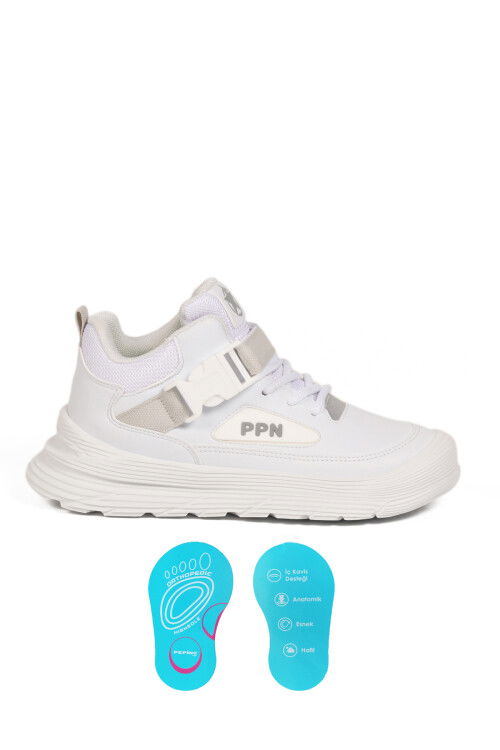 Beyaz Cırtlı Ortopedik Bilek Boy Erkek Çocuk Bot 2036 F