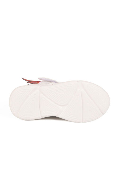 حذاء رياضي أبيض مضيء للأولاد مزود بشريط فيلكرو من Stego P